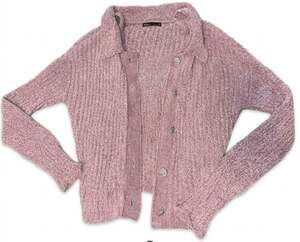 Nikka K Mauve Chenille Cropped Cardigan and Tank Top Set